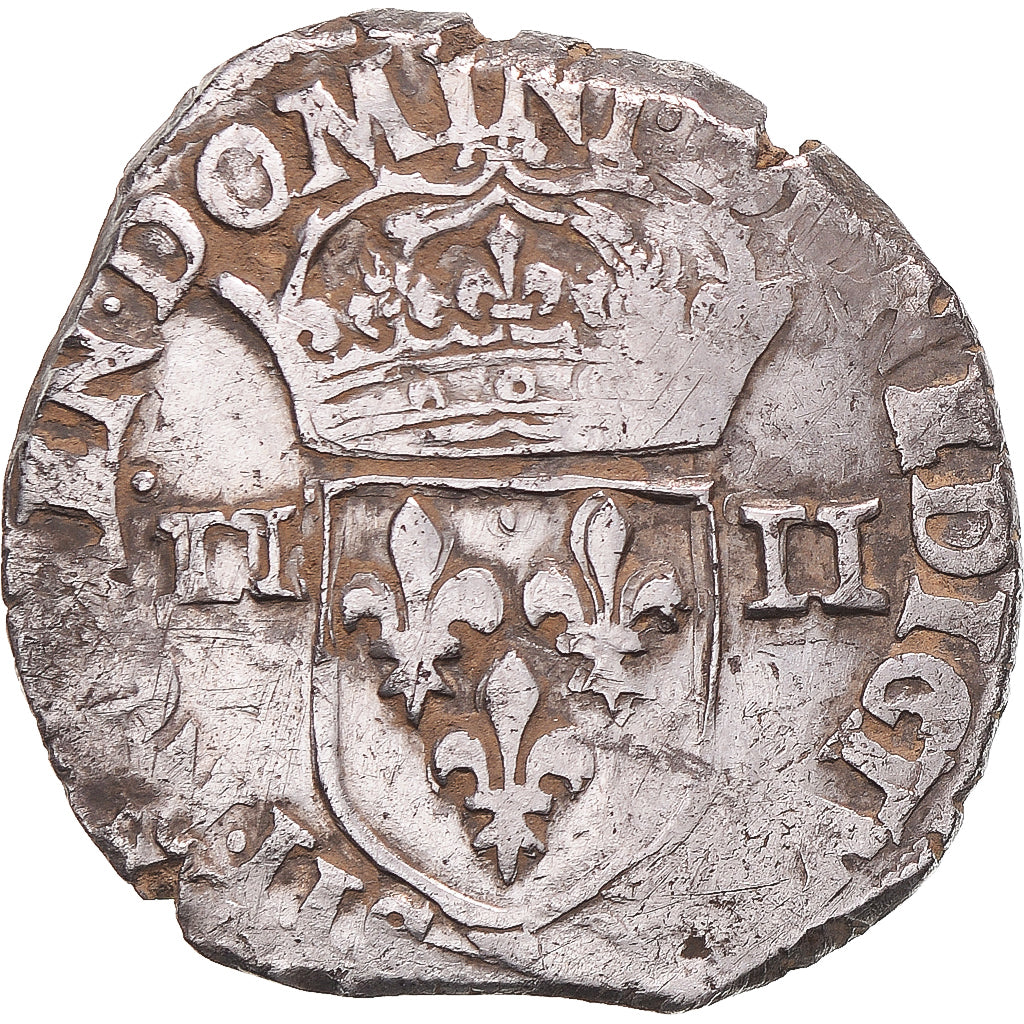 Moneda, Francia, Henri III, 1/4 Ecu, 1584, Bayonne, MBC, Plata, Gadoury:494