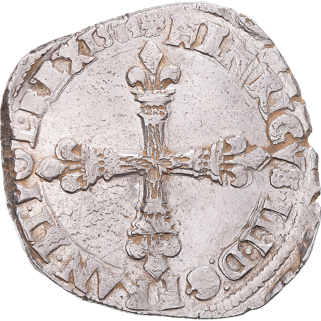 Monnaie, France, Henri III, 1/4 Ecu, 1584, Angers, TTB+, Argent, Gadoury:494