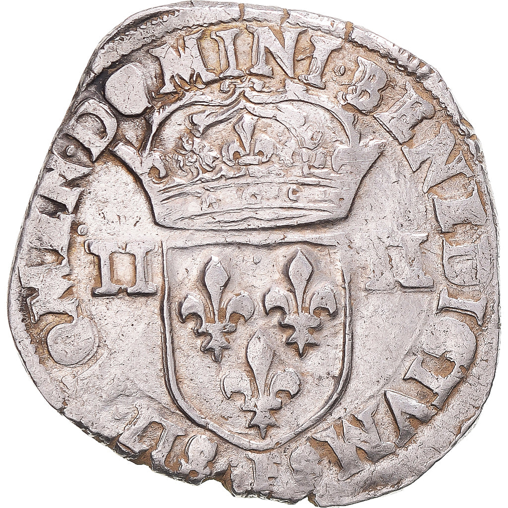 Monnaie, France, Henri III, 1/4 Ecu, 1584, Angers, TTB+, Argent, Gadoury:494