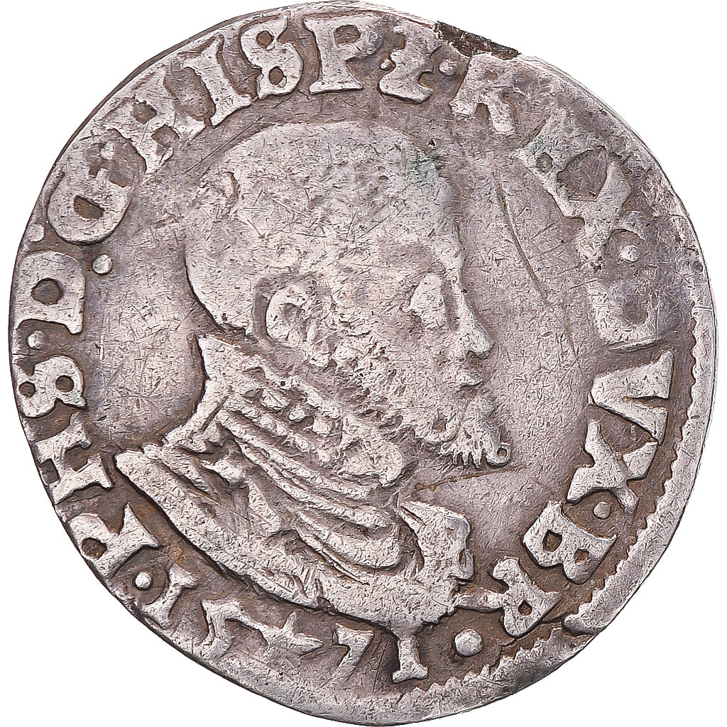 Moeda, Países Baixos Espanhóis, Philip II, 1/10 Ecu, 1571, Maastricht