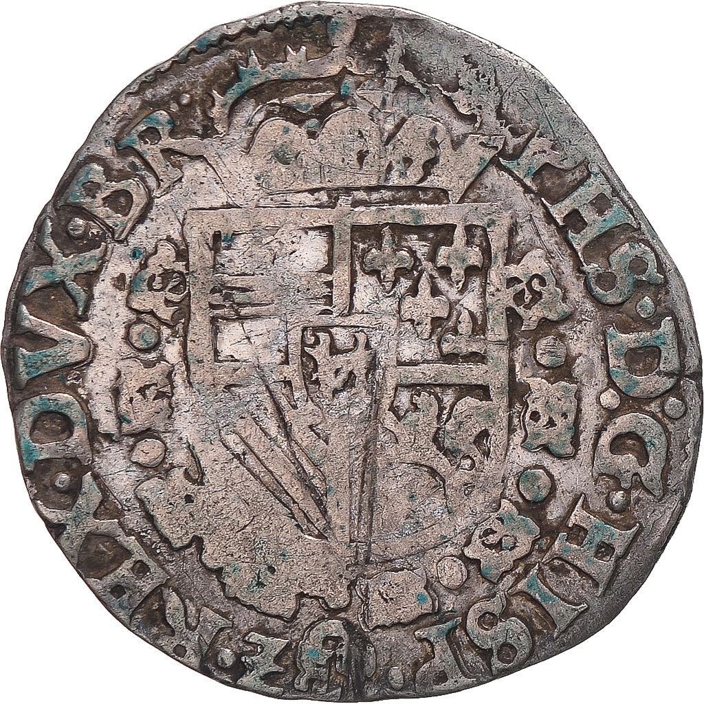 Coin, Spanish Netherlands, Philip II, 1/20 Ecu, 1571, Maastricht, VF(30-35)