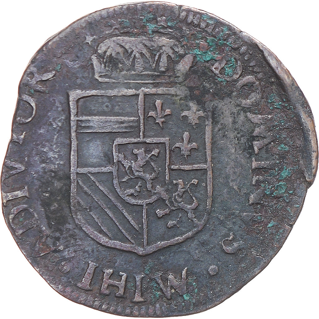 Coin, Spanish Netherlands, Philip II, Liard, 1583, Maastricht, EF(40-45), Copper