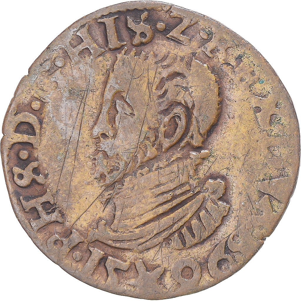 Moeda, Países Baixos Espanhóis, Philip II, Gigot, 1596, Maastricht, VF(30-35)