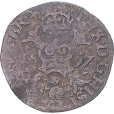 Coin, Spanish Netherlands, Philip II, Gigot, 1597, Maastricht, VF(20-25), Copper