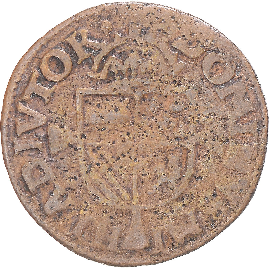 Monnaie, Pays-Bas espagnols, Philippe II, Double Courte, Maastricht, TB+, Cuivre