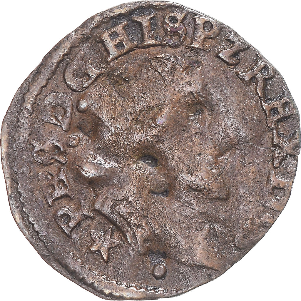 Coin, Spanish Netherlands, Philip II, Courte, Maastricht, F(12-15), Copper
