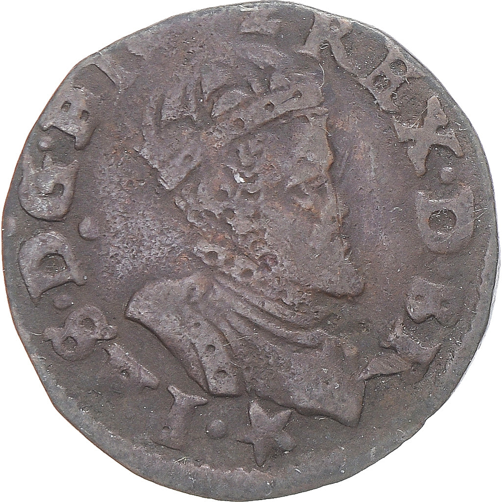 Coin, Spanish Netherlands, Philip II, Courte, Maastricht, VF(30-35), Copper