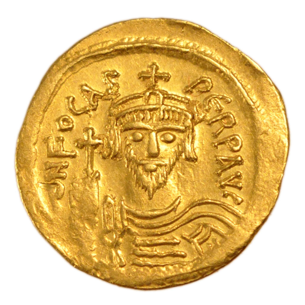 Phocas 602-610, Solidus, Constantinople, AU(55-58), Gold, 4.40