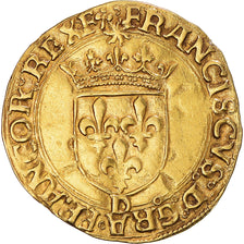 Moneda, Francia, François Ier, Écu d'or au soleil, 1515-1519, Lyon, MBC+, Oro