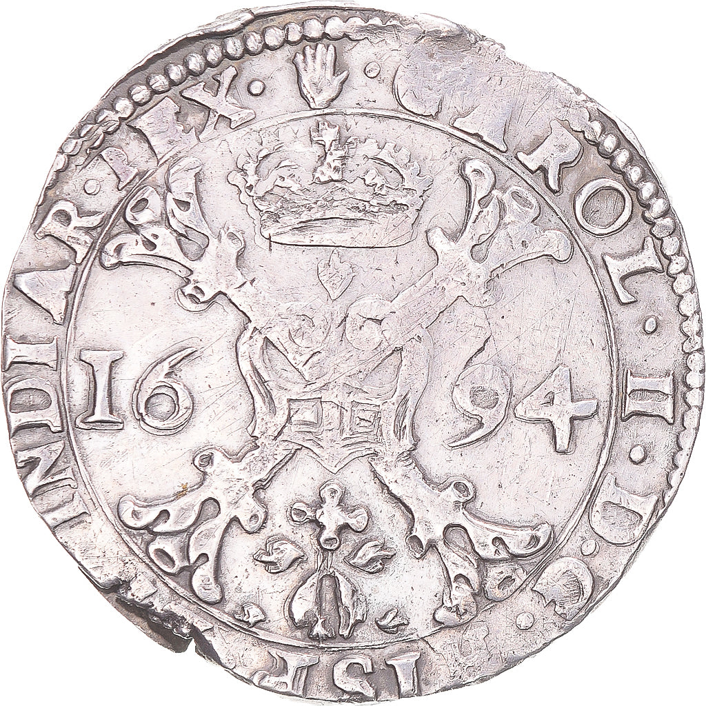 Coin, Spanish Netherlands, BRABANT, Charles II, Patagon, 1694, Anvers