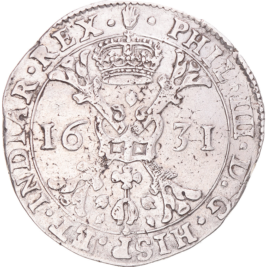 Coin, Spanish Netherlands, BRABANT, Philip IV, Patagon, 1631, Anvers, AU(50-53)