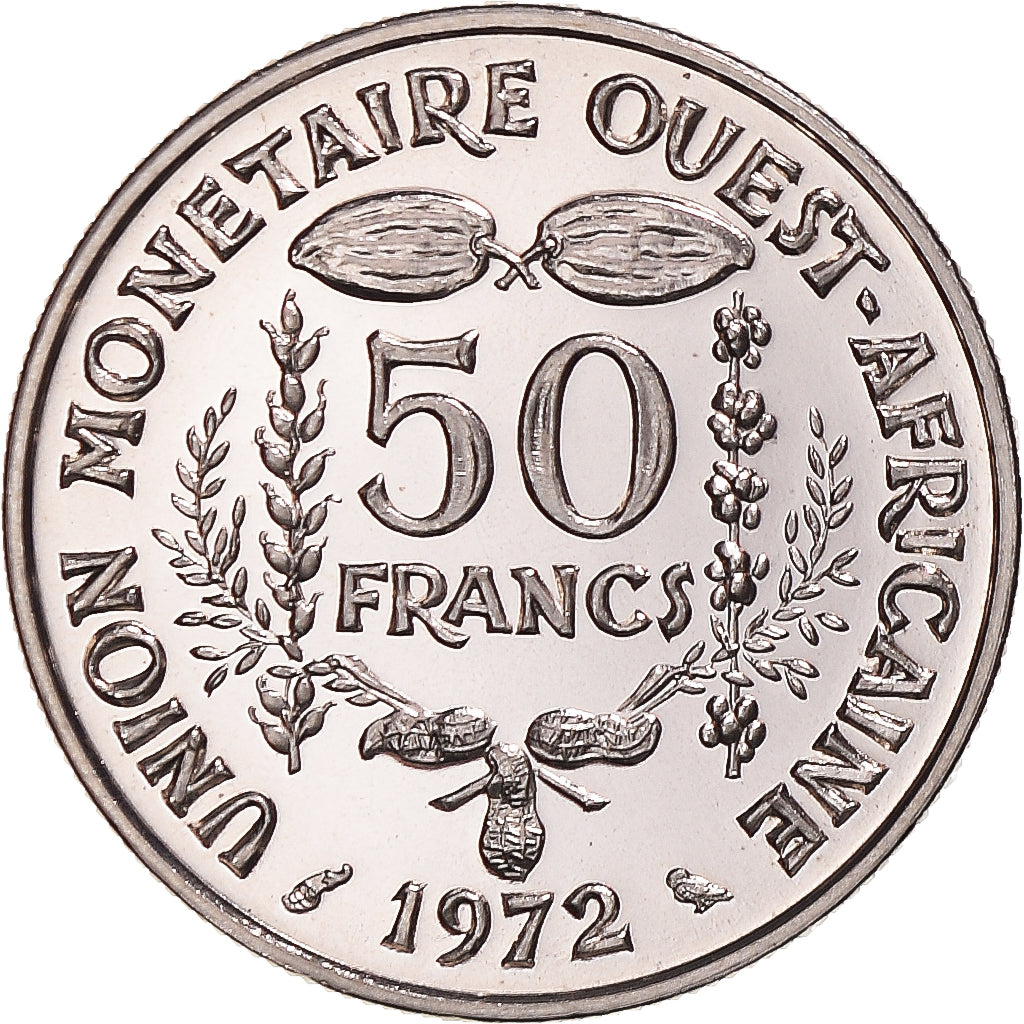 Coin, West African States, 50 Francs, 1972, Paris, ESSAI, MS(65-70)