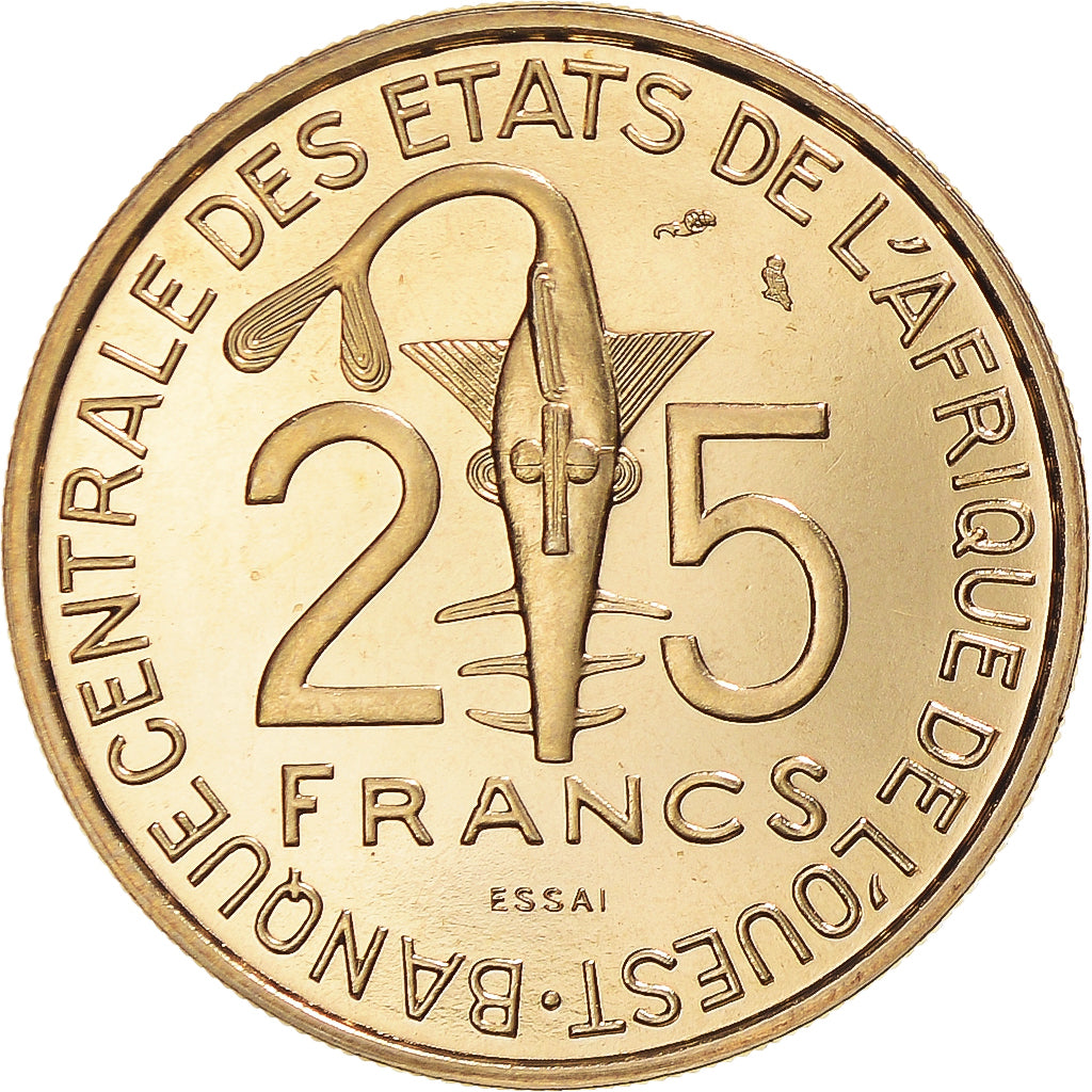 Moeda, Estados da África Ocidental, 25 Francs, 1970, Paris, ENSAIO, MS(65-70)