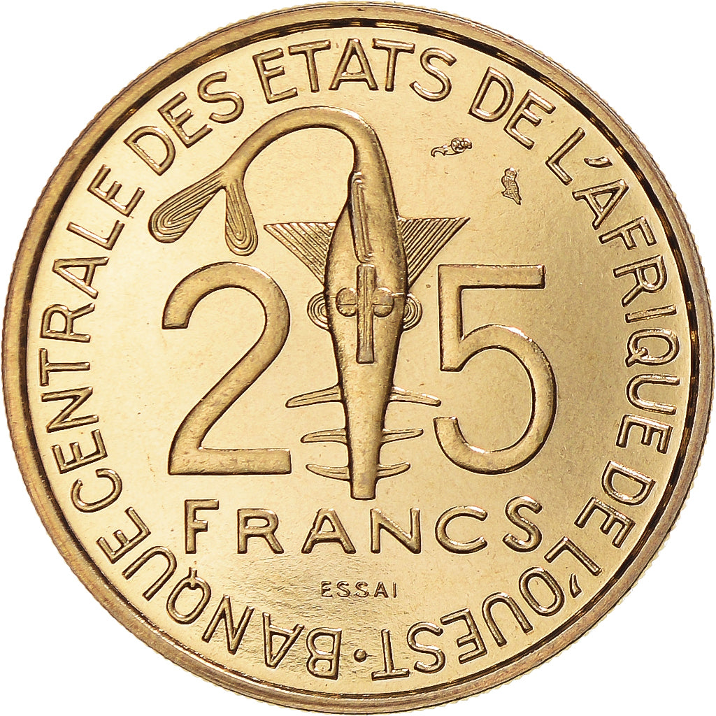 Coin, West African States, 25 Francs, 1970, Paris, ESSAI, MS(65-70)
