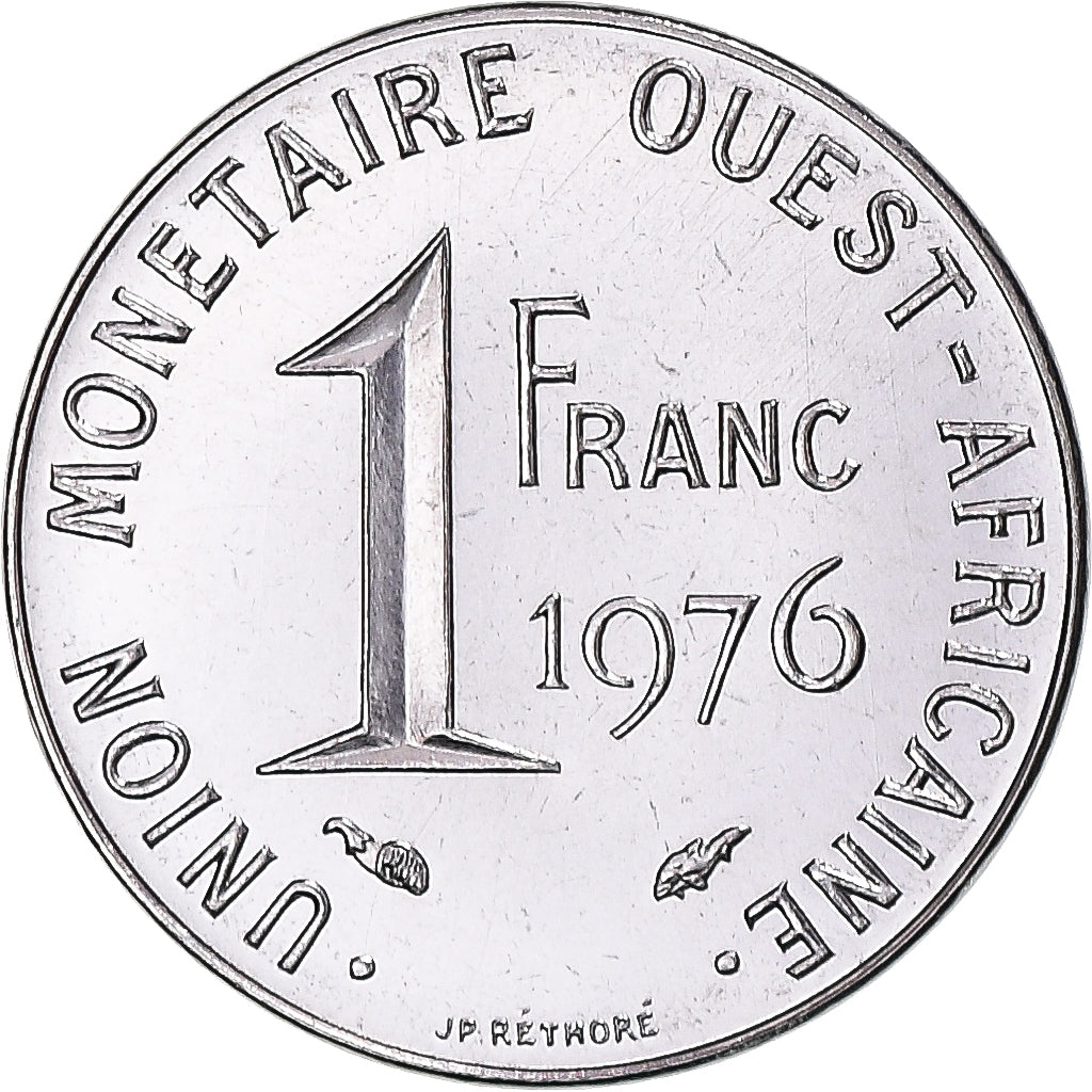 Coin, West African States, Franc, 1976, Paris, ESSAI, MS(65-70), Steel, KM:E8