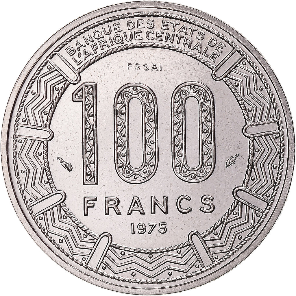 Coin, Gabon, 100 Francs, 1975, Paris, ESSAI, MS(65-70), Nickel, KM:E6