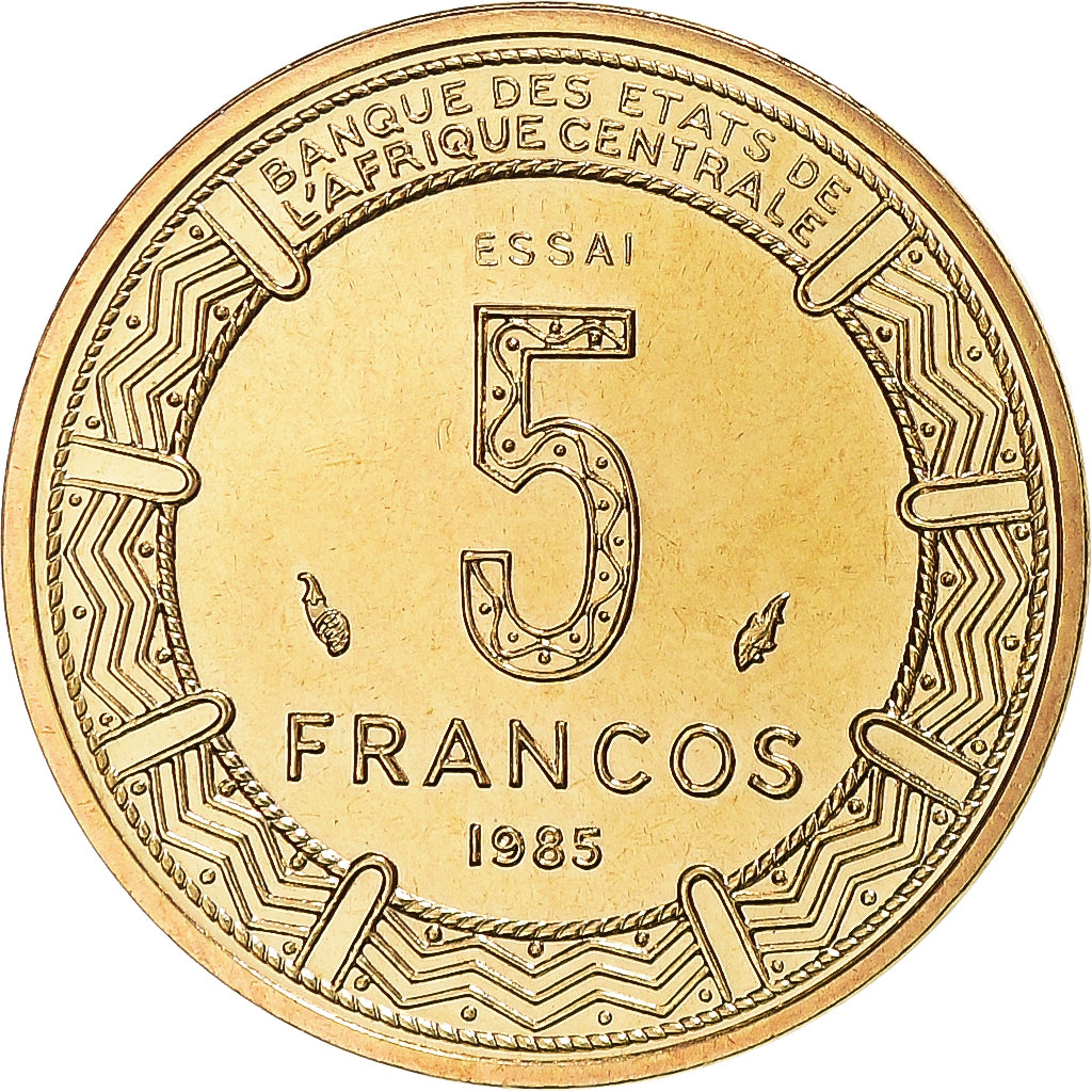 Coin, Equatorial Guinea, 5 Francos, 1985, Paris, ESSAI, MS(65-70)