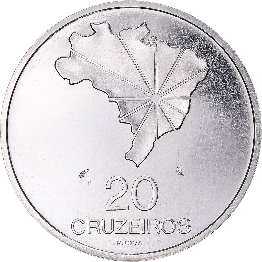 Coin, Brazil, 20 Cruzeiros, 1972, Paris, ESSAI, MS(65-70), Silver, KM:Pr6