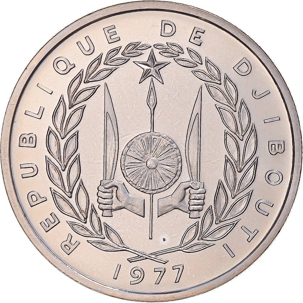 Coin, Djibouti, 50 Francs, 1977, Paris, ESSAI, MS(65-70), Copper-nickel, KM:E6