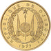 Moeda, Djibuti, 20 Francs, 1977, Paris, ENSAIO, MS(65-70), Alumínio-Bronze