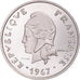 Moneda, Nuevas Hébridas, 20 Francs, 1967, Paris, ESSAI, FDC, Níquel, KM:E3