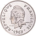 Moneta, Nowe Hebrydy, 10 Francs, 1967, Paris, PRÓBA, MS(65-70), Nikiel, KM:E2