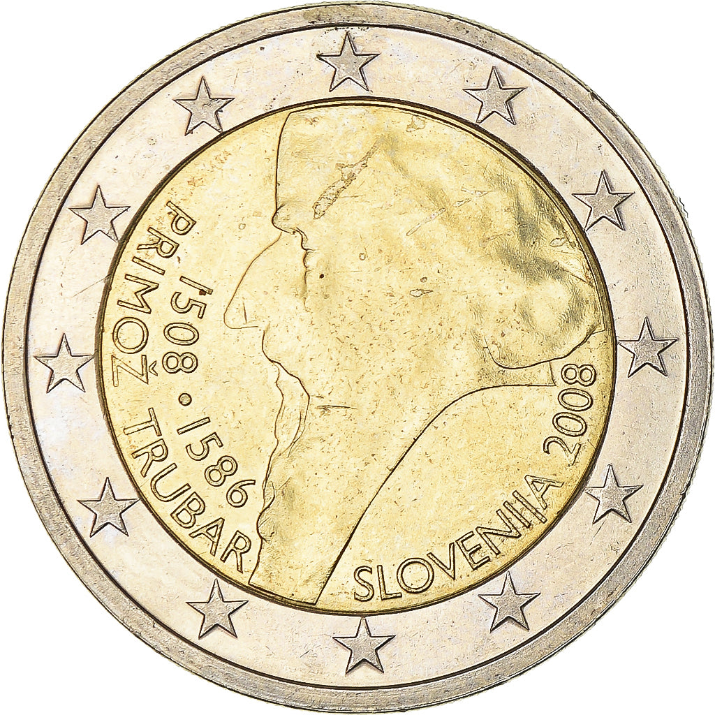 Slovénie, 2 Euro, Primoz Tubar, 2008, NEUF, Bimétallique, KM:80