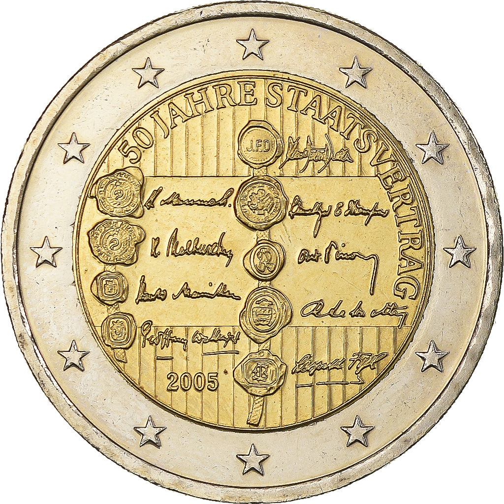 Austria, 2 Euro, State Treaty, 2005, Vienna, UNC, Bi-Metallic, KM:3124