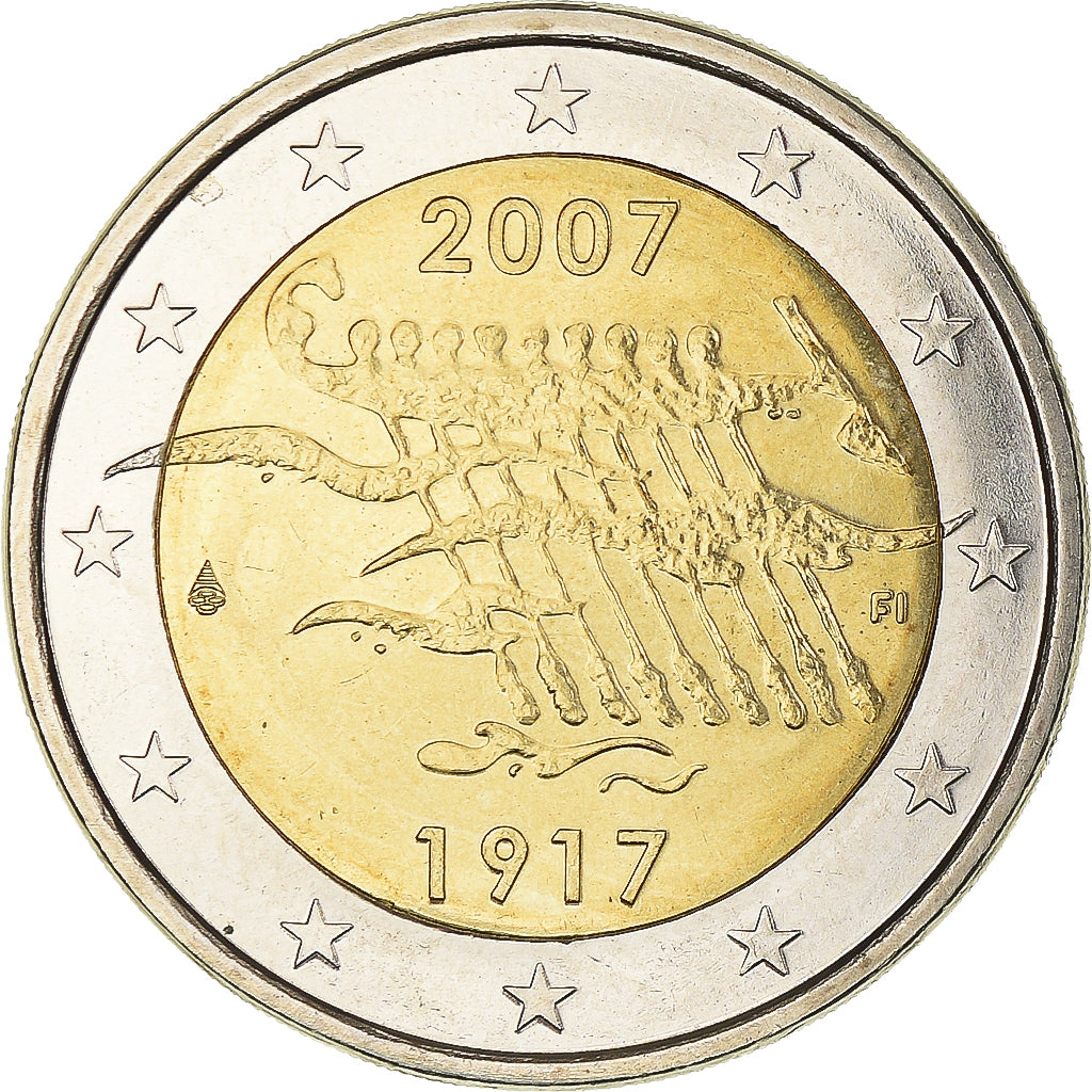 Finland, 2 Euro, 90th Anniversary of Independence, 2007, Vantaa, UNC