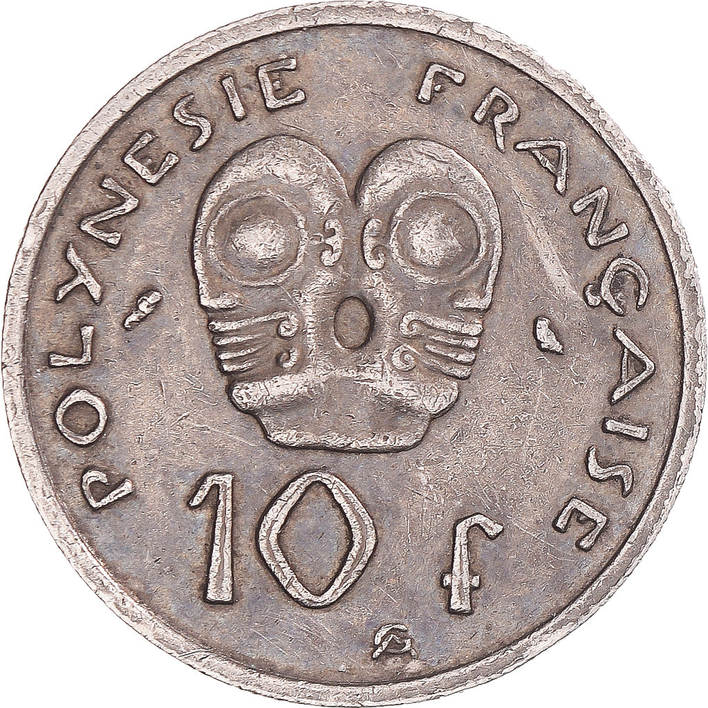 Moneda, Polinesia francesa, 10 Francs, 1967, Paris, MBC+, Níquel, KM:5