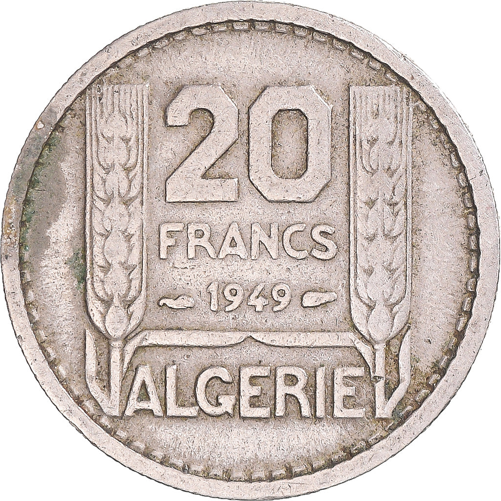 Coin, Algeria, 20 Francs, 1949, Paris, VF(30-35), Copper-nickel, KM:91