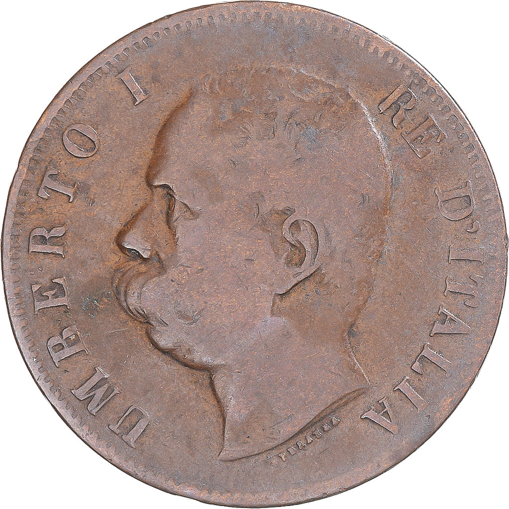 Moneta, Włochy, Umberto I, 10 Centesimi, 1893, Rome, VF(30-35), Miedź, KM:27.2