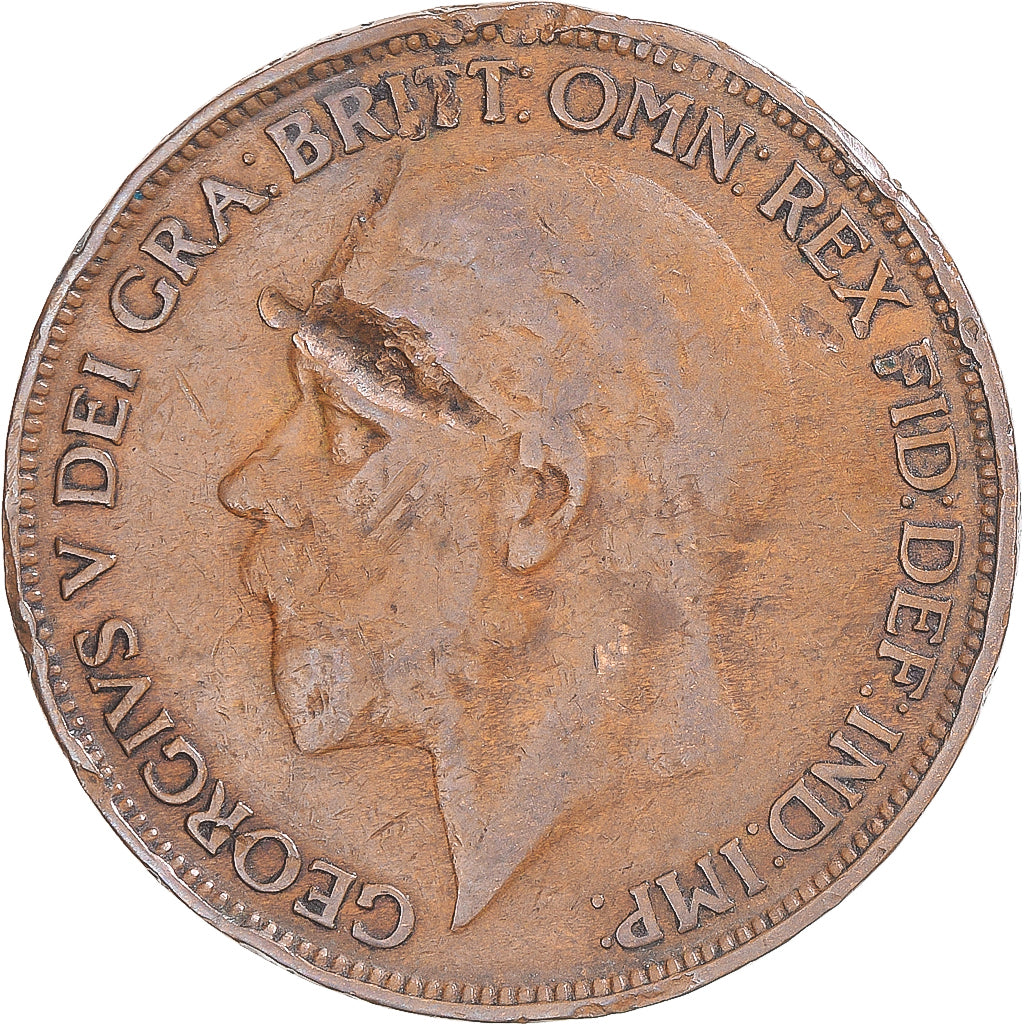 Monnaie, Grande-Bretagne, George V, Penny, 1927, TB+, Cuivre, KM:826