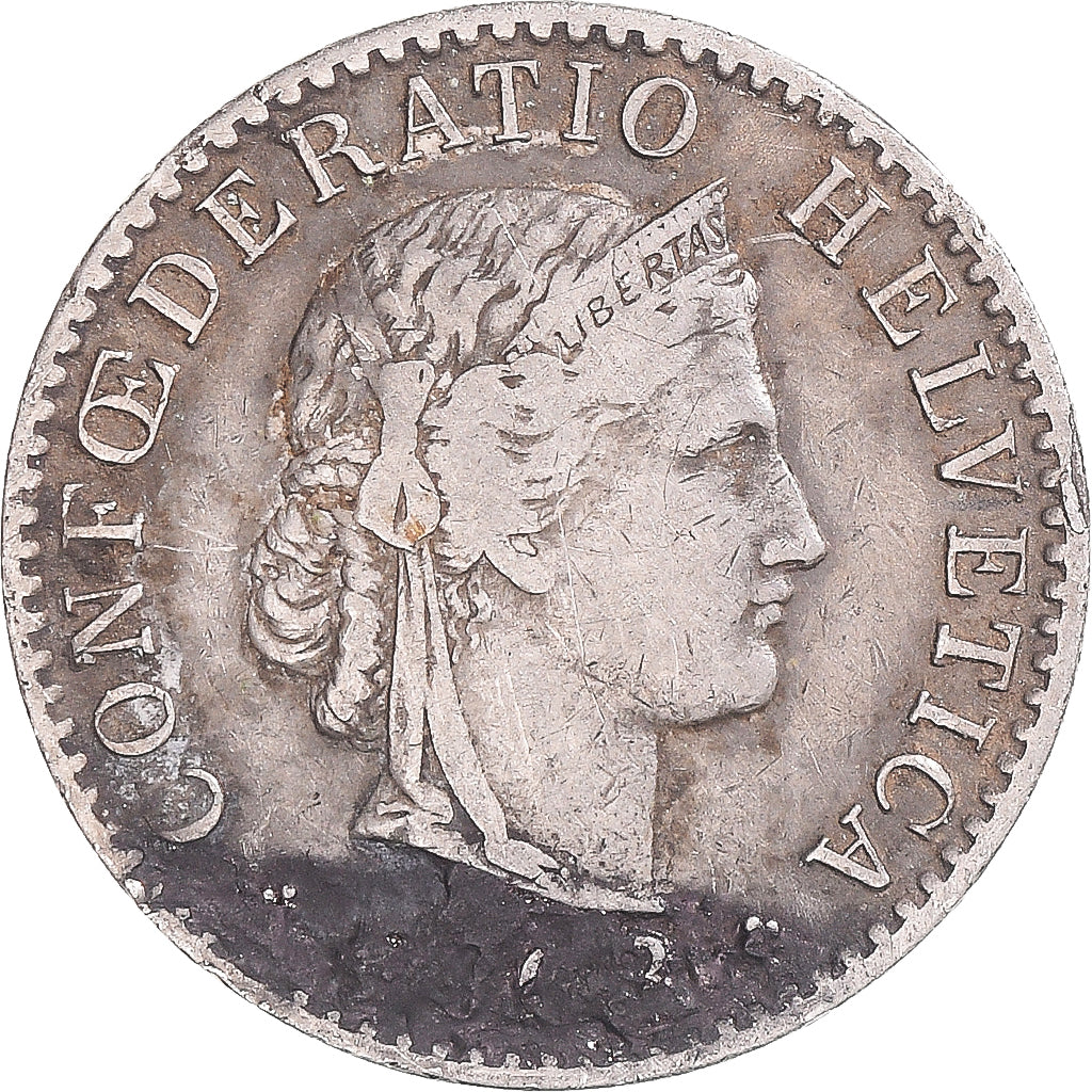 Moeda, Suíça, 20 Rappen, Bern, VF(30-35), Cobre-níquel