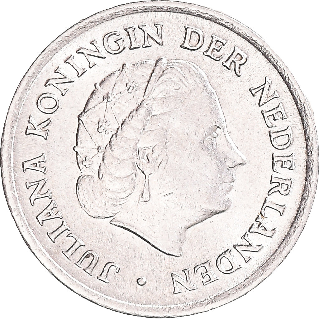 Munten, Nederland, Juliana, 10 Cents, 1958, ZF+, Nickel, KM:182