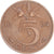 Moneda, Países Bajos, Juliana, 5 Cents, 1954, MBC+, Cobre, KM:181