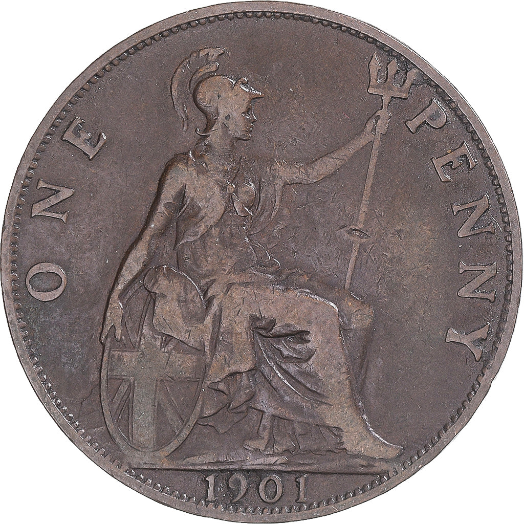 Coin, Great Britain, Victoria, Penny, 1901, VF(30-35), Copper, KM:790