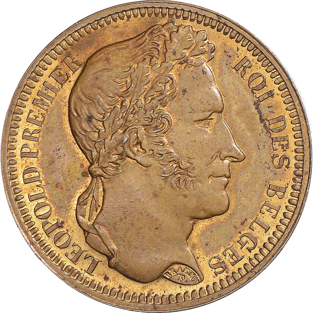 Coin, Belgium, Leopold I, 20 Francs, 1835, Restrike, AU(55-58), Bronze