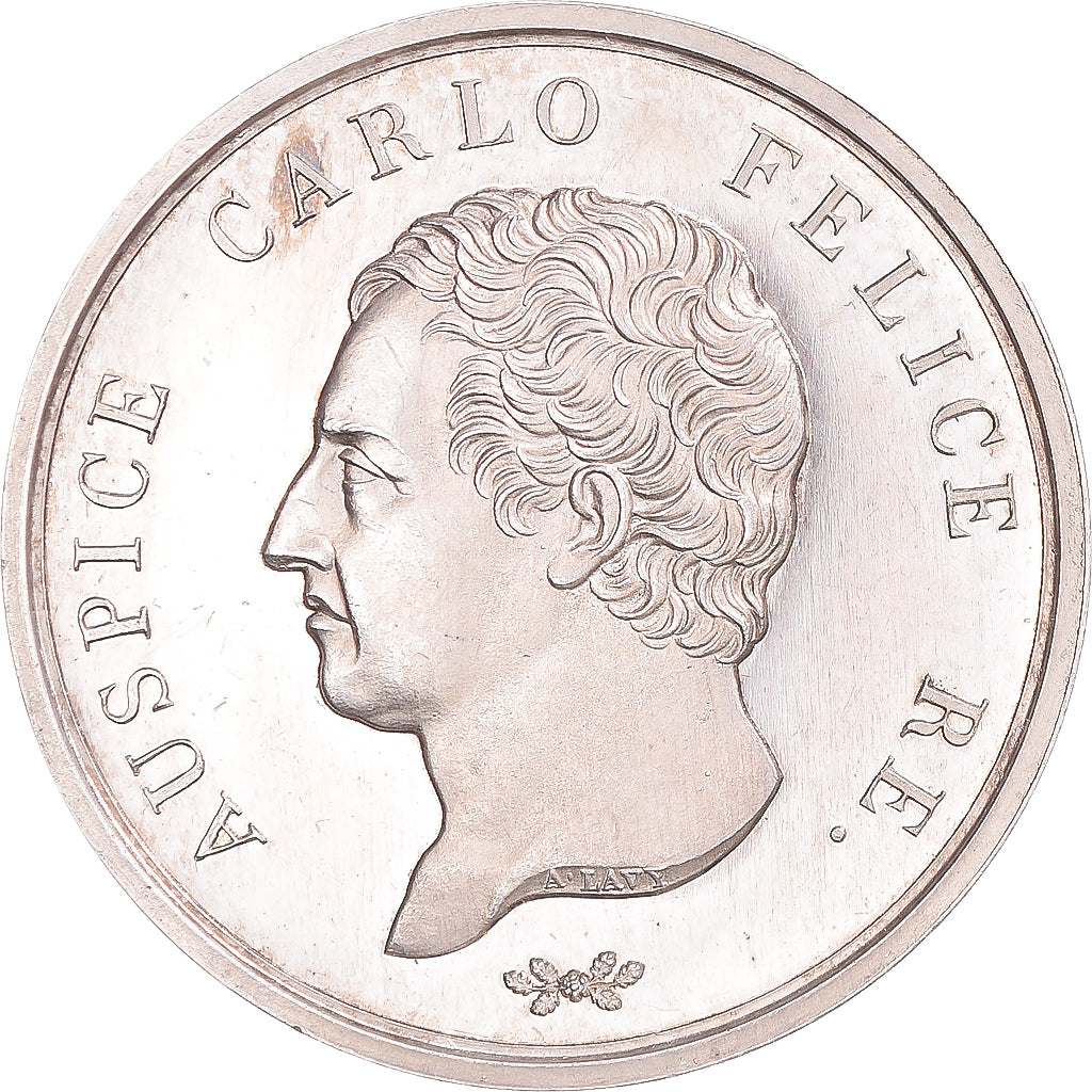 Italy, Medal, Carlo Felice, 1828, Savoia, AU(55-58), Silver