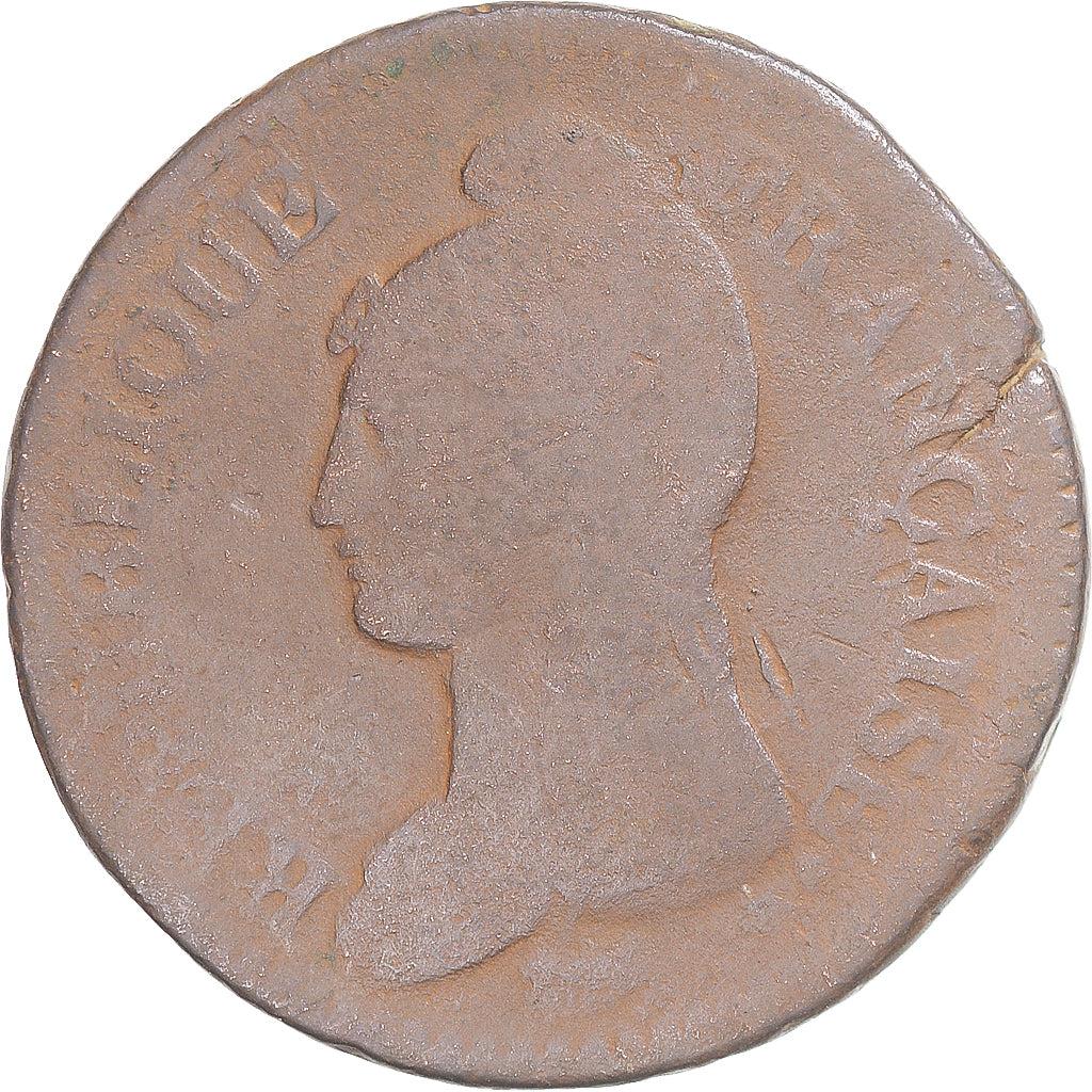 Coin, France, Dupré, Decime, AN 5, Lyon, VF(20-25), Copper, Gadoury:187