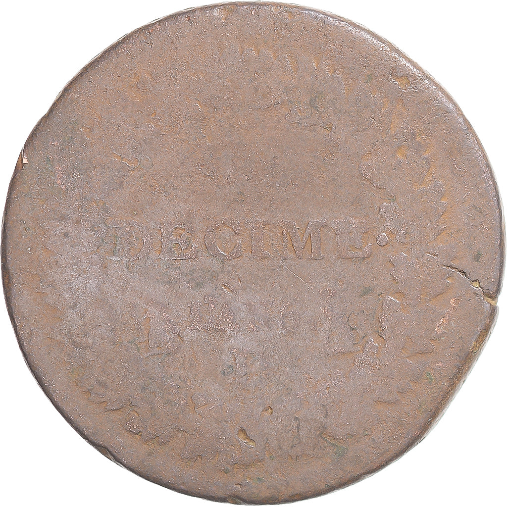 Coin, France, Dupré, Decime, AN 5, Lyon, VF(20-25), Copper, Gadoury:187