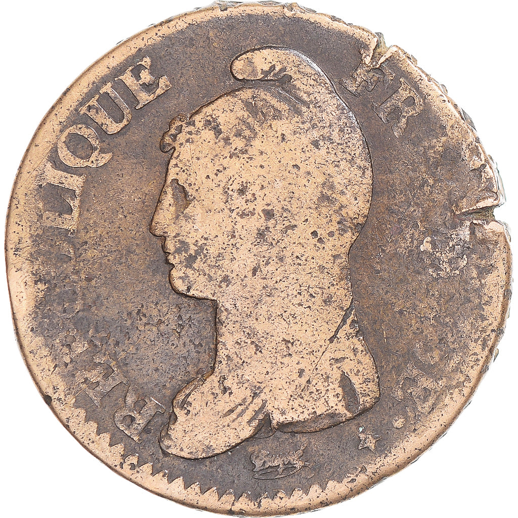 Coin, France, Dupré, Decime, Limoges, VF(20-25), Copper, Gadoury:187/187a