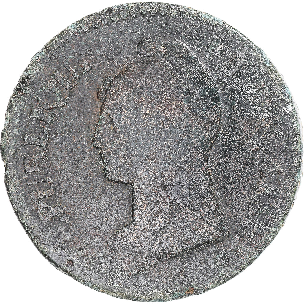 Moneta, Francia, Dupré, Decime, Limoges, MB, Rame, Gadoury:187/187a