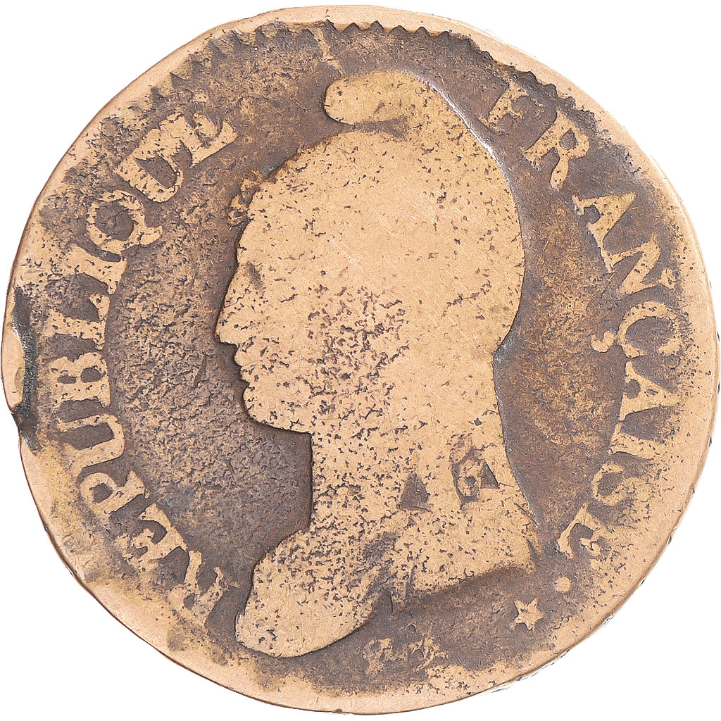 Coin, France, Dupré, Decime, AN 8, Limoges, VF(20-25), Copper, Gadoury:187