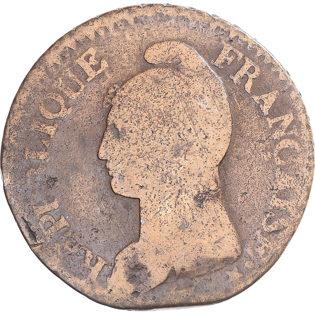 Coin, France, Dupré, Decime, AN 8, Limoges, VF(20-25), Copper, Gadoury:187