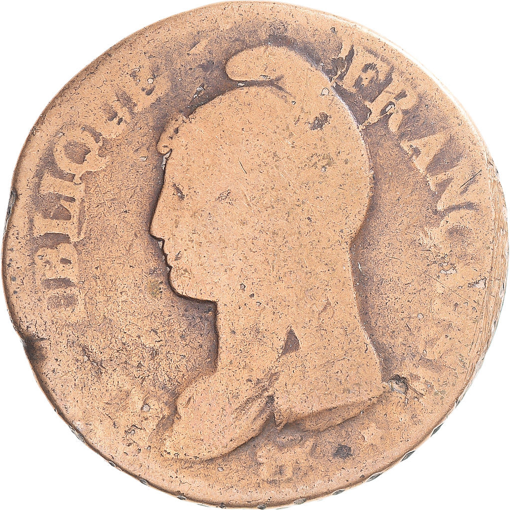 Coin, France, Dupré, Decime, AN 8, Limoges, VF(20-25), Copper, Gadoury:187