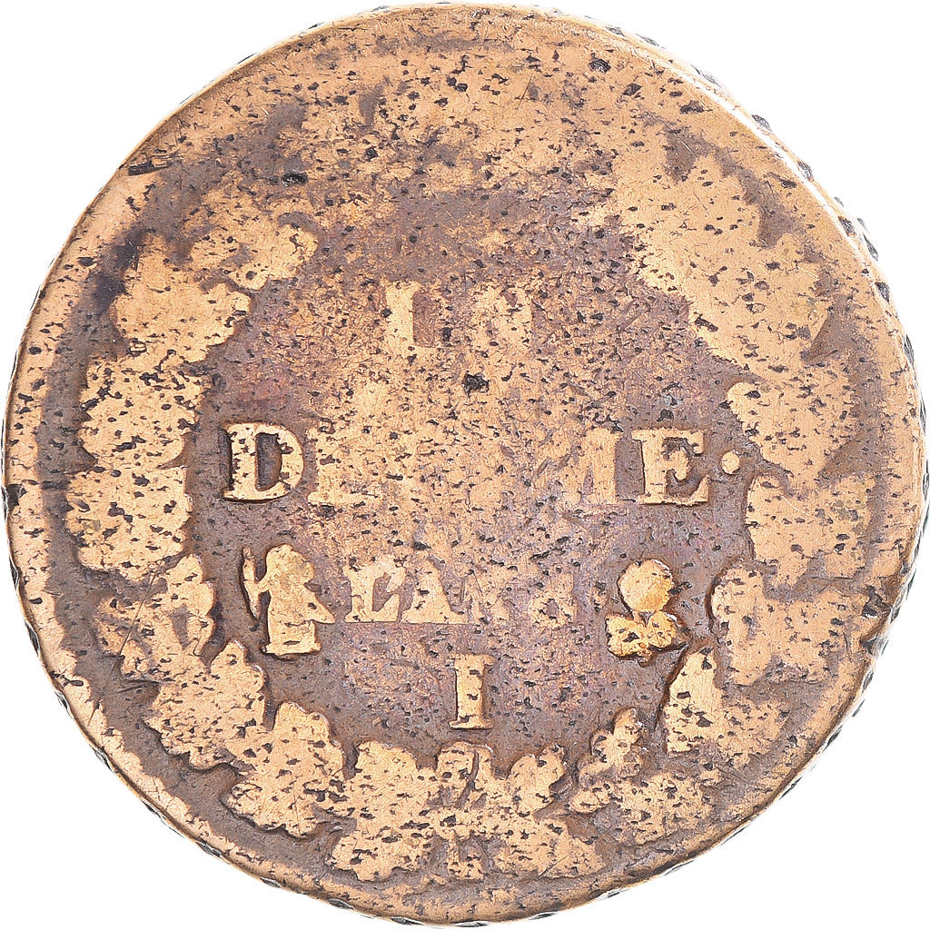 Moeda, França, Dupré, Decime, AN 8, Limoges, VF(20-25), Cobre, Gadoury:187