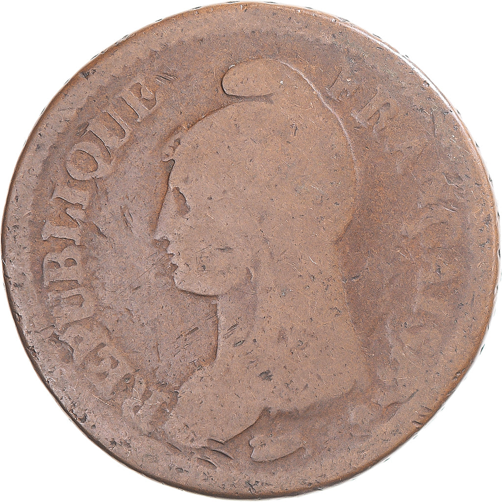 Coin, France, Dupré, Decime, Bordeaux, VF(20-25), Copper, Gadoury:187/187a