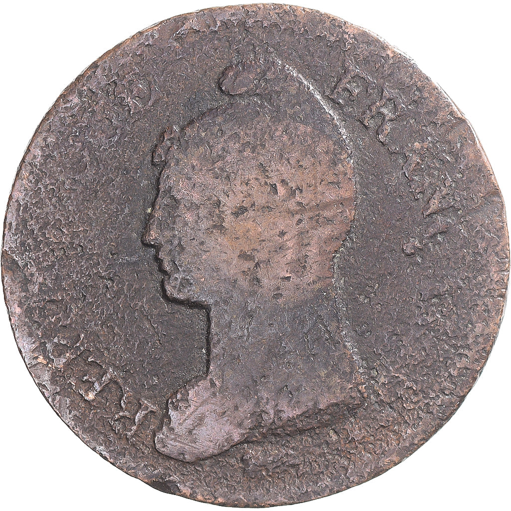 Coin, France, Dupré, Decime, AN 8, Bordeaux, VG(8-10), Copper, Gadoury:187a