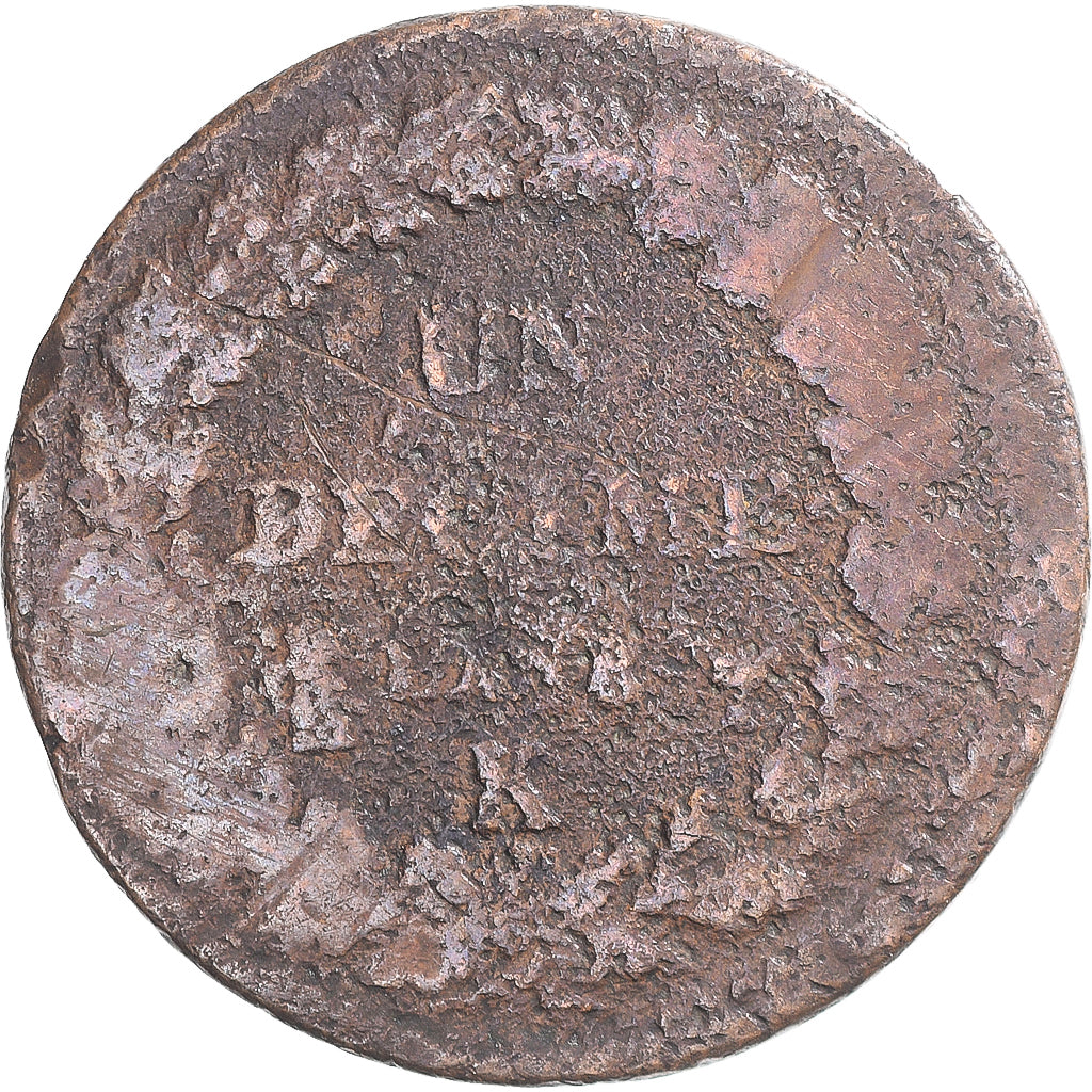 Coin, France, Dupré, Decime, AN 8, Bordeaux, VG(8-10), Copper, Gadoury:187a